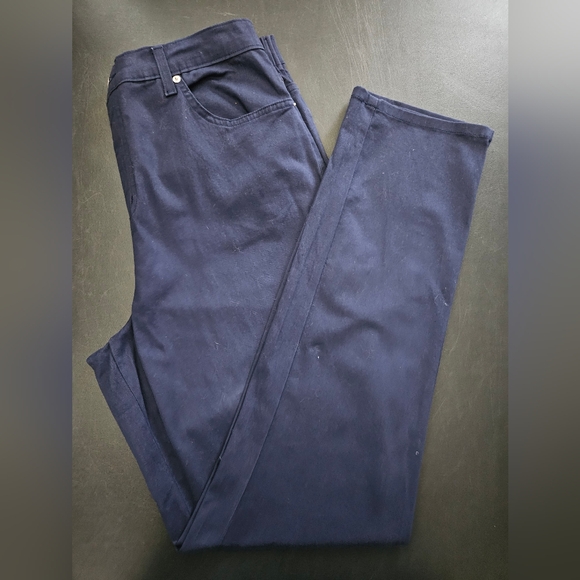 NWOT - Denim & Co Cotton Stretch w Waist Stretch Navy Play Pants - Size TL - Picture 7 of 7